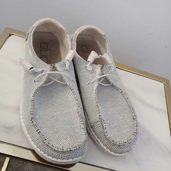 Stone White Hey Dude Mesh Upper Slip-On Style Sneakers Size 8. - Picture 6 of 9